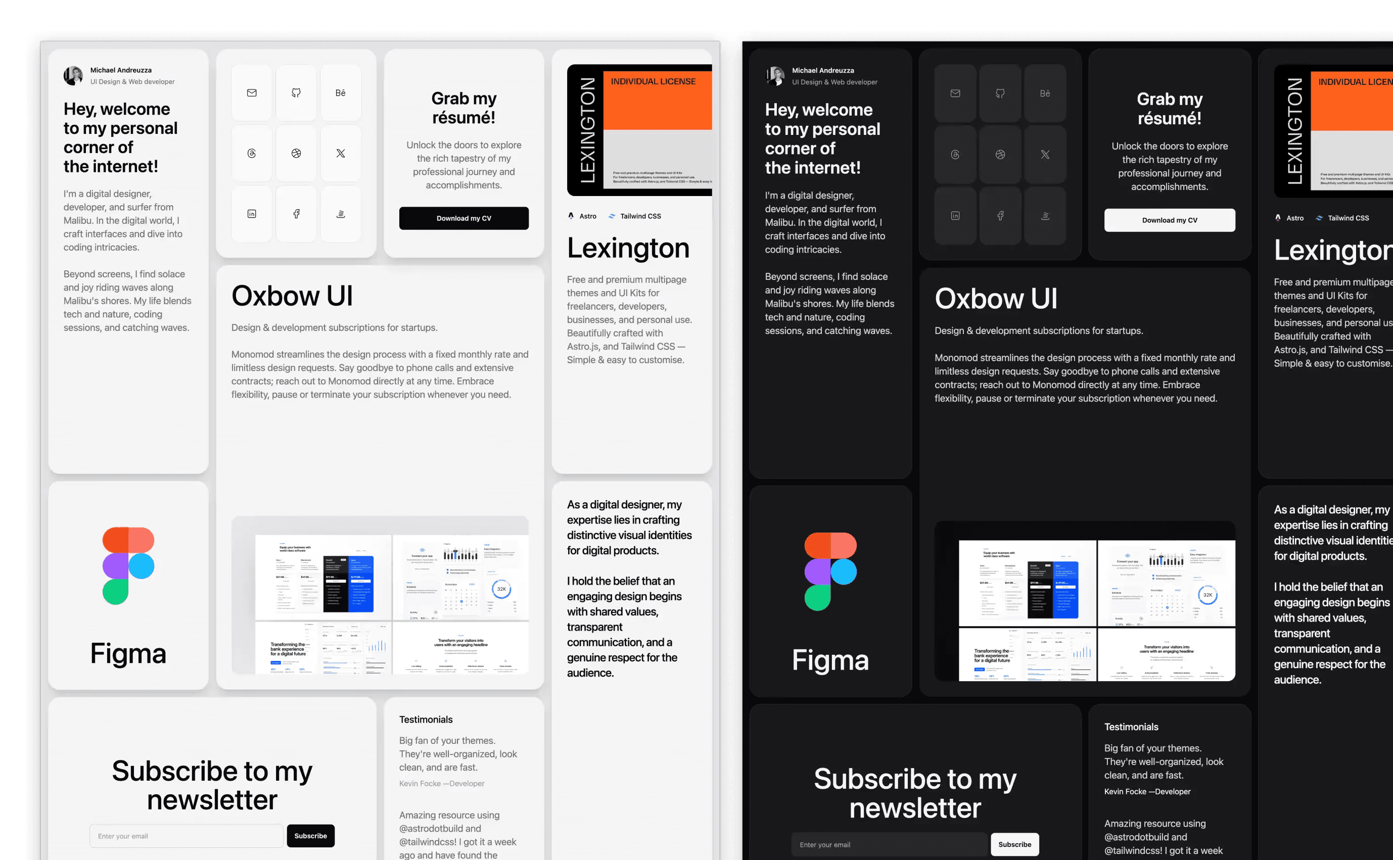 Prima Persona – One-Page Portfolio and Personal Branding Template