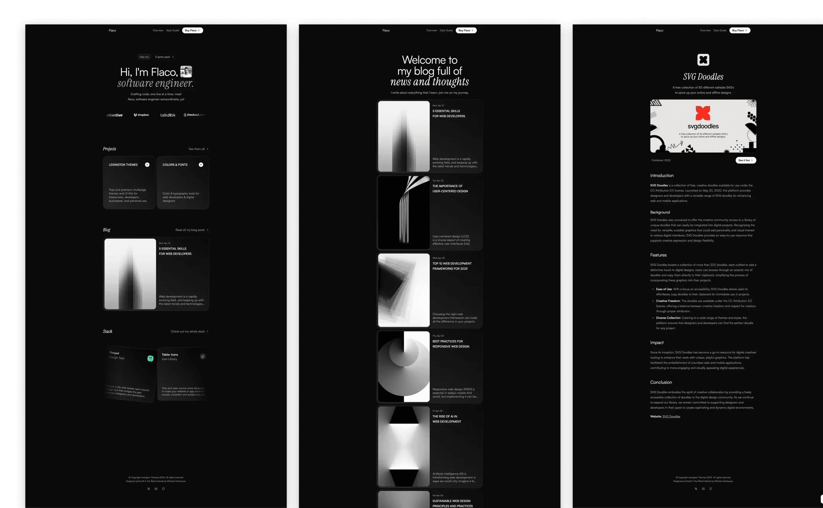 Flaco – Modern Dark Portfolio Template for Professionals